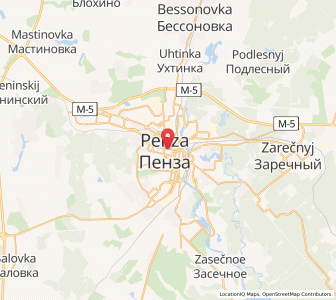 Map of Pensa, Penza Oblast