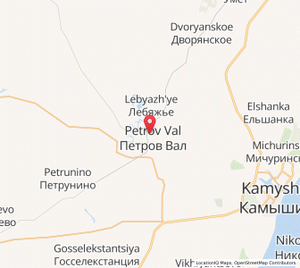 Map of Petrow Wal, Volgograd Oblast
