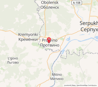 Map of Protwino, Moscow Oblast
