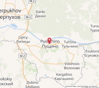 Map of Puschtschino, Moscow Oblast