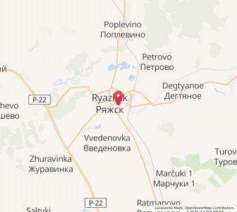Map of Rjaschsk, Ryazan Oblast