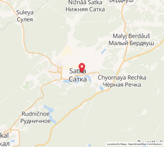 Map of Satka, Chelyabinsk