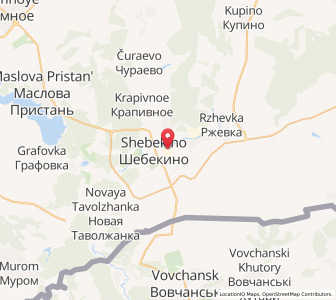 Map of Schebekino, Belgorod Oblast