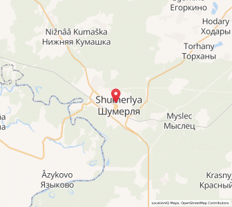 Map of Schumerlja, Chuvashia