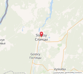 Map of Slanzy, Leningradskaya Oblast'
