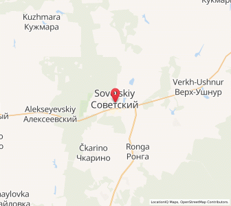Map of Sovetskiy, Mariy-El Republic