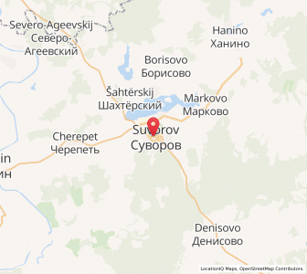 Map of Suvorov, Tula Oblast