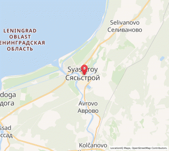 Map of Syas’stroy, Leningradskaya Oblast'