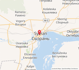 Map of Sysran, Samara Oblast