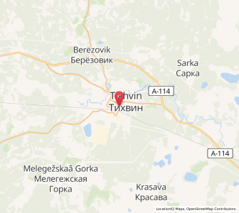 Map of Tichwin, Leningradskaya Oblast'
