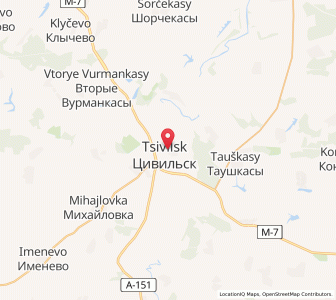 Map of Tsivil’sk, Chuvashia