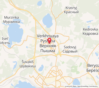 Map of Werchnjaja Pyschma, Sverdlovsk Oblast