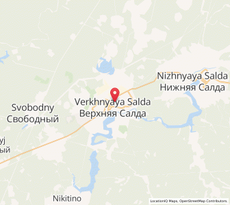Map of Werchnjaja Salda, Sverdlovsk Oblast