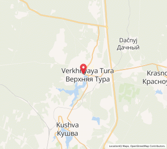 Map of Werchnjaja Tura, Sverdlovsk Oblast