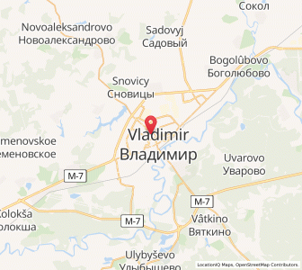 Map of Wladimir, Vladimir Oblast