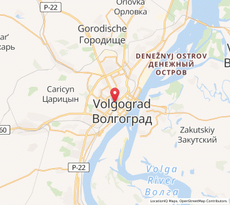 Map of Wolgograd, Volgograd Oblast