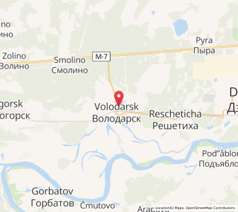 Map of Wolodarsk, Nizhny Novgorod Oblast