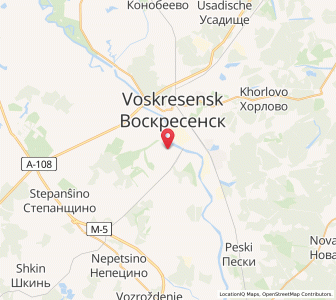 Map of Woskressensk, Moscow Oblast