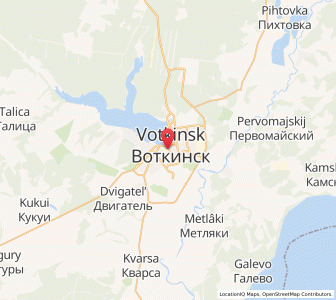Map of Wotkinsk, Udmurtiya Republic
