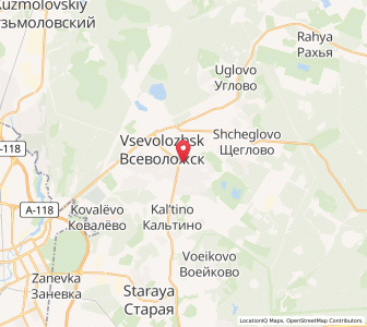 Map of Wsewoloschsk, Leningradskaya Oblast'