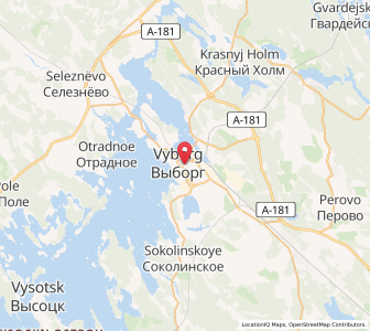 Map of Wyborg, Leningradskaya Oblast'