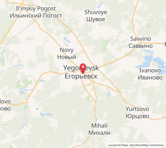 Map of Jegorjewsk, Moscow Oblast