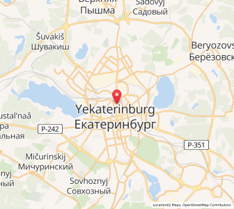 Map of Jekaterinburg, Sverdlovsk Oblast
