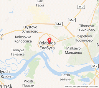 Map of Jelabuga, Tatarstan Republic