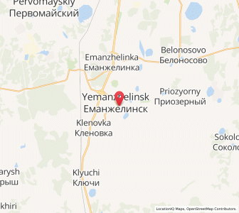 Map of Jemanschelinsk, Chelyabinsk