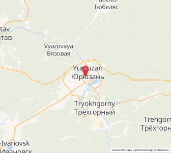 Map of Yuryuzan’, Chelyabinsk