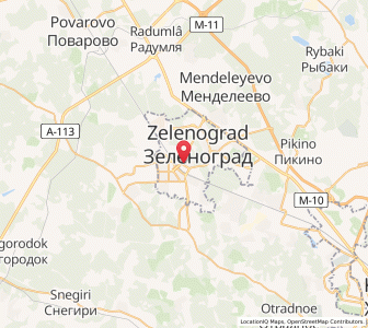 Map of Selenograd, Moscow