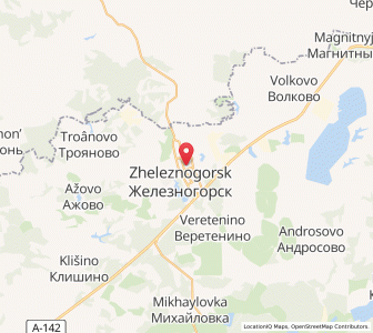 Map of Schelesnogorsk, Kursk Oblast