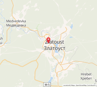 Map of Slatoust, Chelyabinsk
