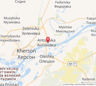 Map of Antonivka, Kherson