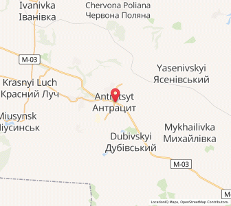 Map of Antrazyt, Luhansk
