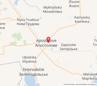 Map of Apostolowe, Dnipropetrovsk