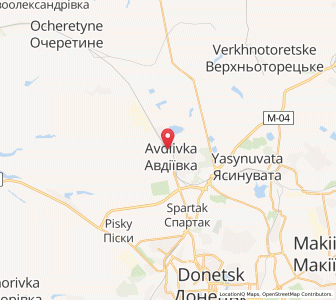 Map of Awdijiwka, Donetsk