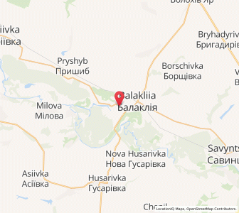 Map of Balaklija, Kharkiv
