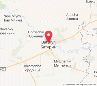 Map of Baturyn, Chernihiv