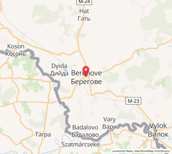 Map of Berehowe, Transcarpathia