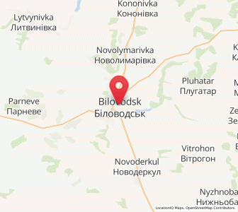 Map of Bilovods'k, Luhansk