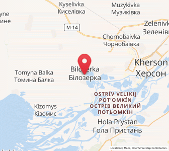 Map of Bilozerka, Kherson