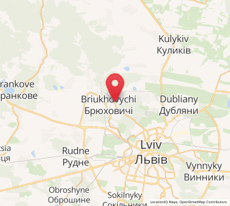 Map of Bryukhovychi, Lviv