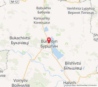 Map of Burschtyn, Ivano-Frankivsk