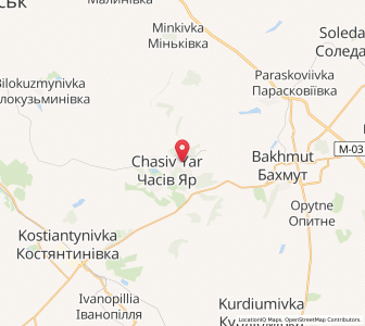 Map of Chasiv Yar, Donetsk