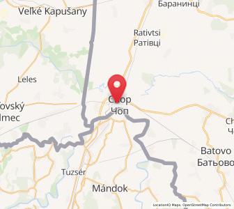 Map of Tschop, Transcarpathia