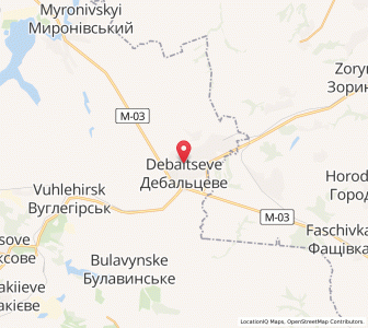 Map of Debalzewe, Donetsk