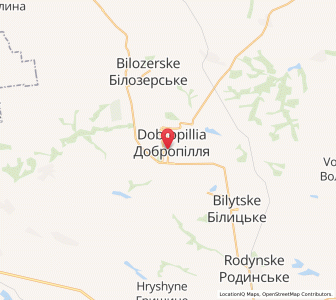 Map of Dobropillja, Donetsk