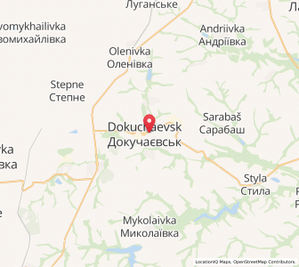 Map of Dokutschajewsk, Donetsk