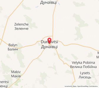Map of Dunajiwzi, Khmelnytskyi